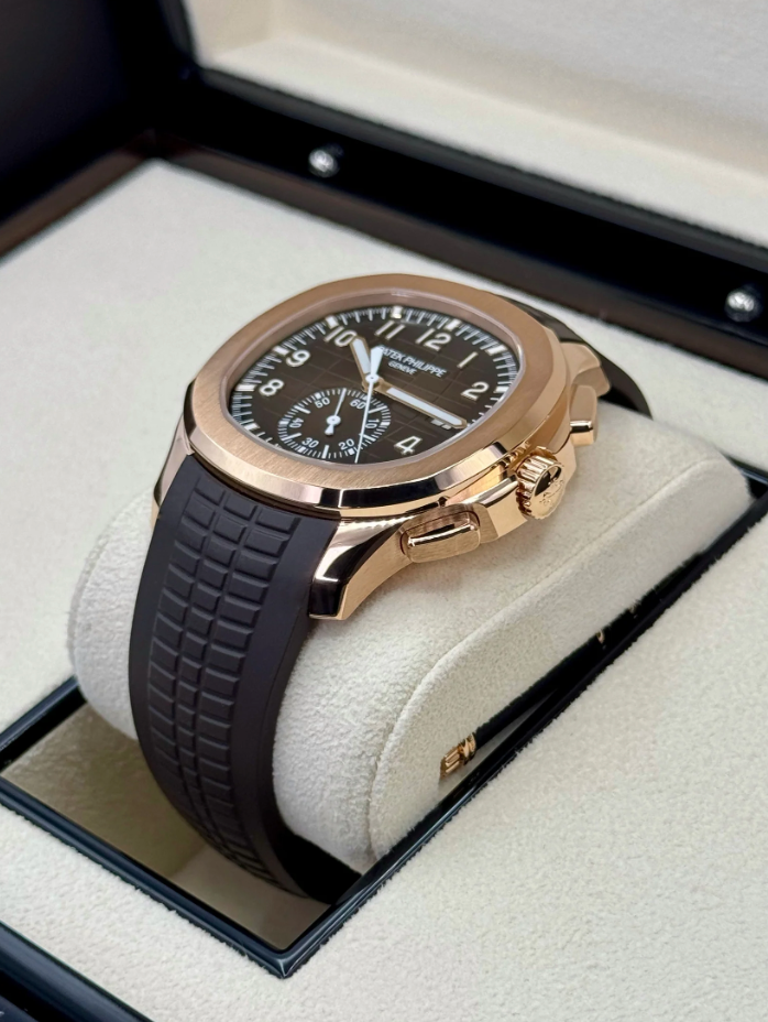 PP Assembled 90% 5968R Aquanaut Chronograph Rose Steel