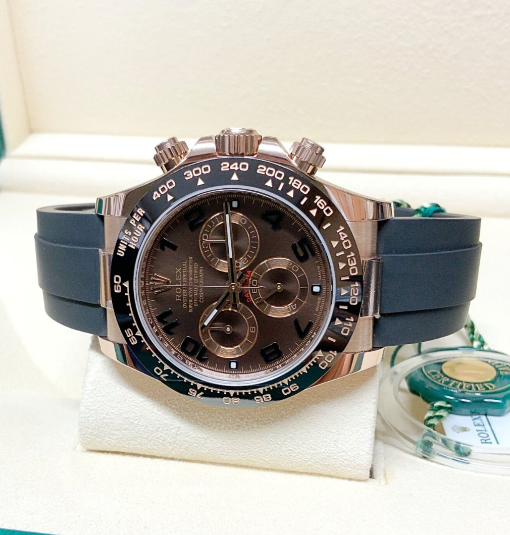 Daytona Assembled 80% oysterflex 116515LN rose gold choco arabic dial