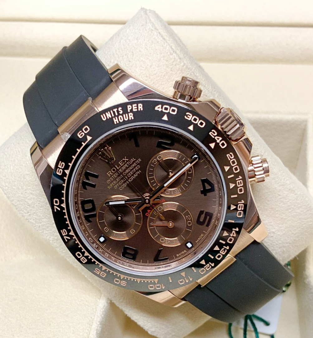 Daytona Assembled 80% oysterflex 116515LN rose gold choco arabic dial
