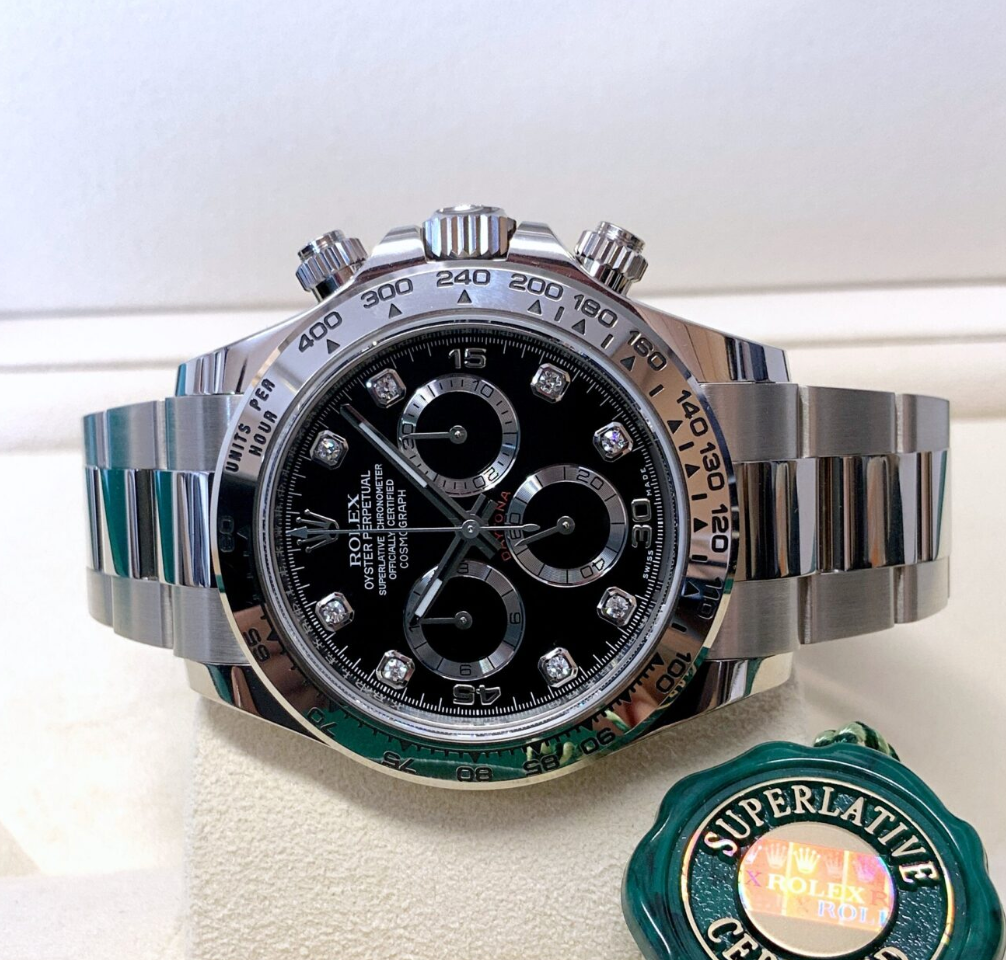 Daytona Assembled 80% 116509 white gold black diamond dial