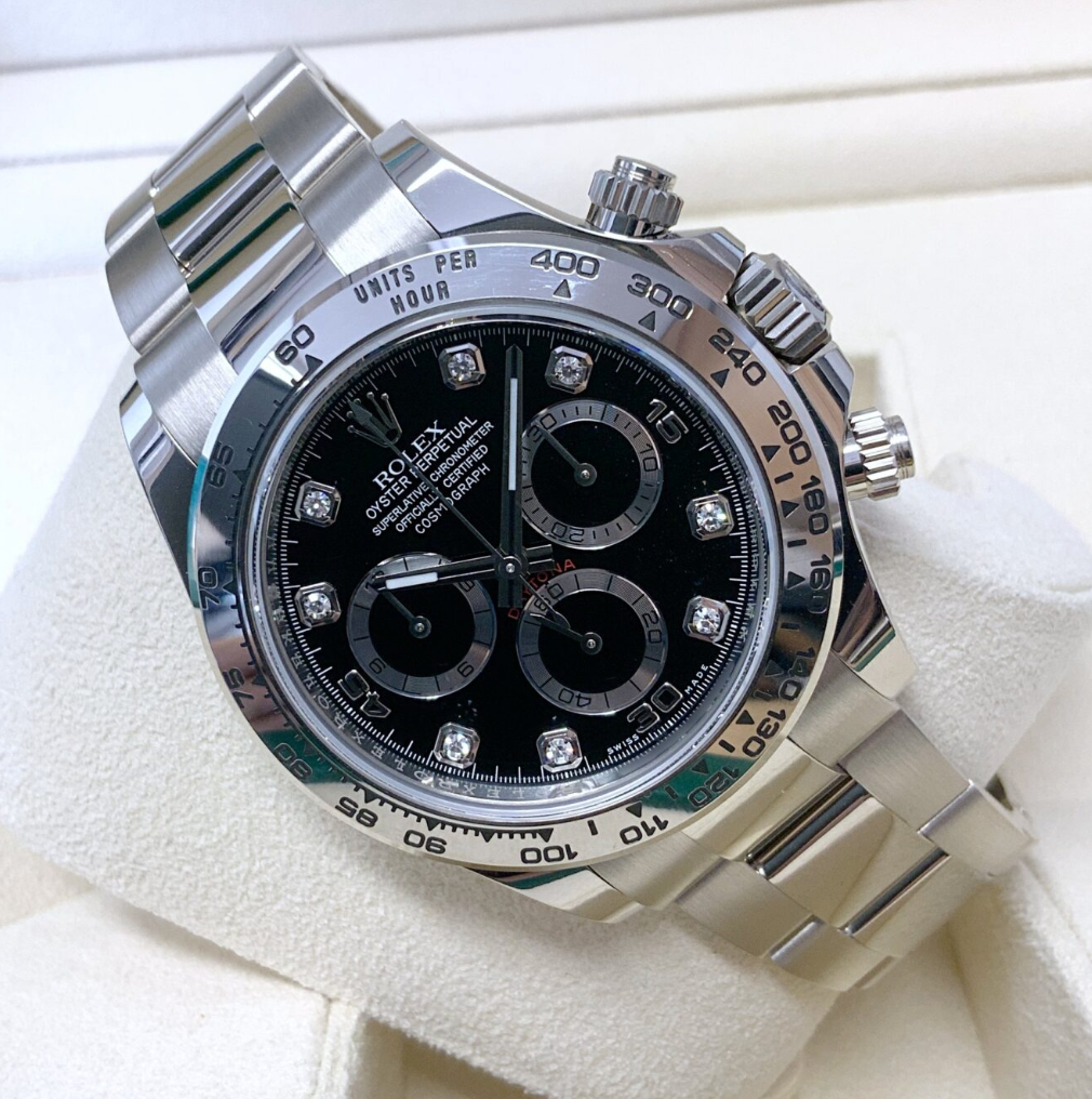 Daytona Assembled 80% 116509 white gold black diamond dial