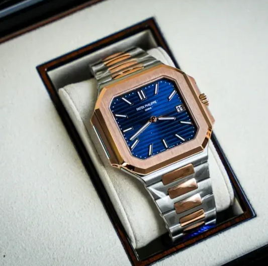 NEW 2025 PP Cubitus Assembled 45mm 5821 Date Rose Gold blue dial