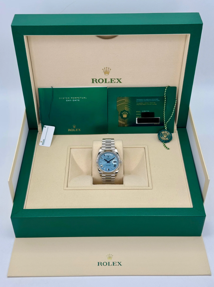 Day-Date Assembled 2025 Platinum 40mm 228236 Ice Blue Roman Dial