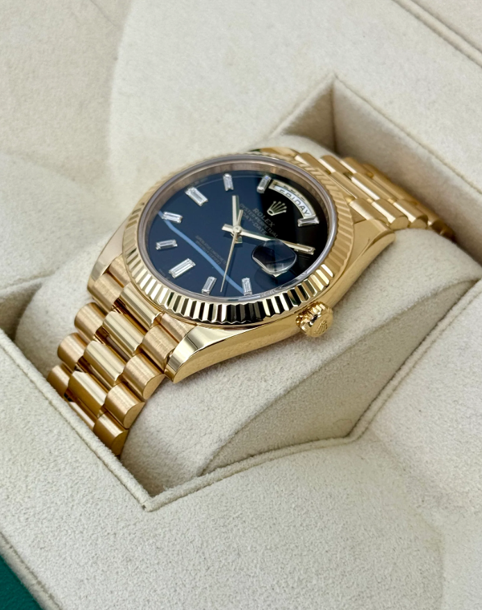 Day-Date Assembled 40mm 228238 Yellow Gold Black Onyx Diamond Dial