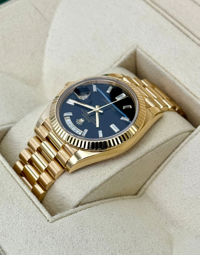 Day-Date Assembled 40mm 228238 Yellow Gold Black Onyx Diamond Dial