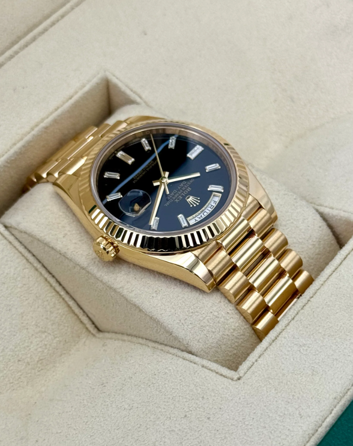 Day-Date Assembled 40mm 228238 Yellow Gold Black Onyx Diamond Dial