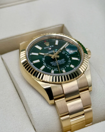 Sky-Dweller assemblé 42 mm 336938 or jaune cadran vert Oyster