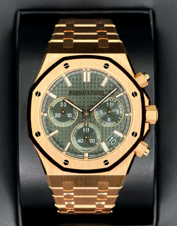 AP Monterad 100% Royal Oak Chronograph 41mm 26240OR Grön urtavla