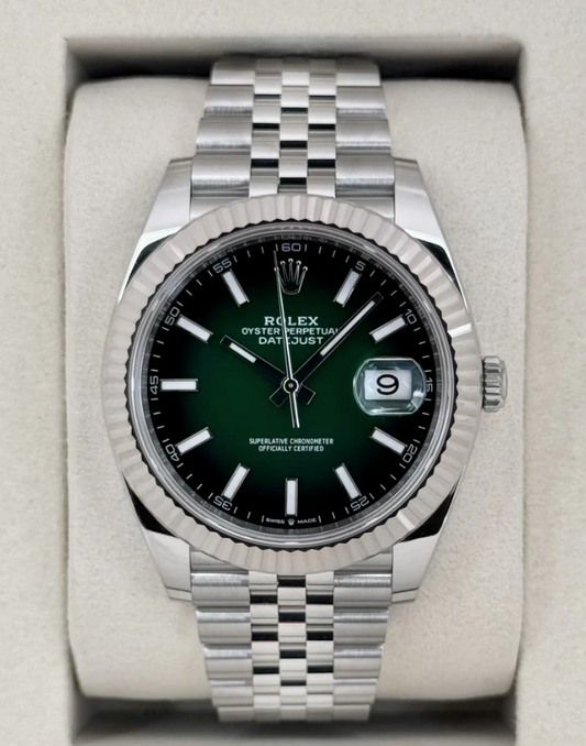 NEW 2026 Datejust Assembled (100) 41mm 126334 Stainless Steel Jubilee Green Ombre Dial