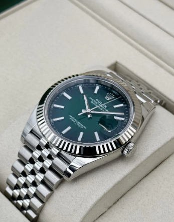 NY 2026 Datejust Samlet (100) 41mm 126334 Rustfrit Stål Jubilee Grøn Ombre Skive