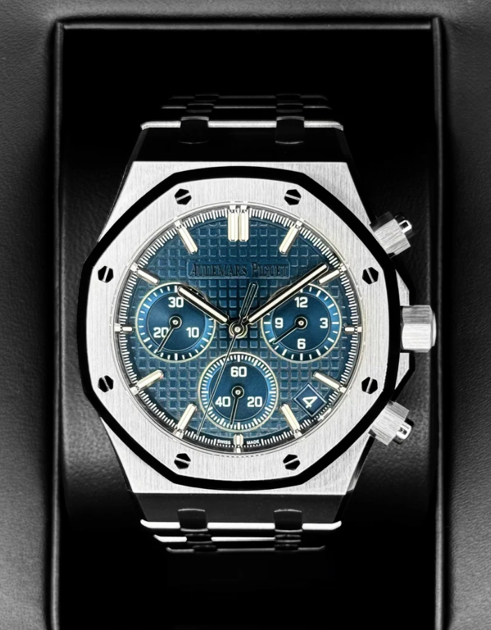 NY 2026 AP Samlet 100% Royal Oak Chronograph 41mm 26240ST Blå Skive