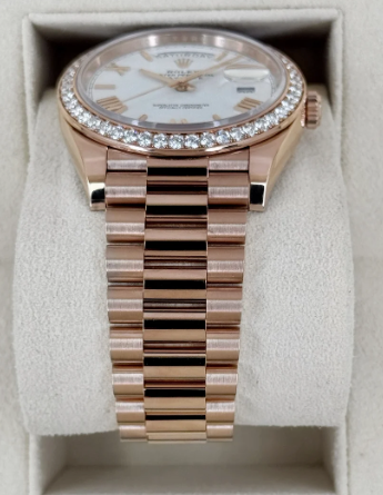 Day-Date Samlet 40mm 228345RBR Rosaguldfarvet Hvid Skive