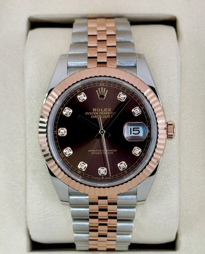 Datejust Assemblato (100) 36mm 126231 Bicolore con quadrante color cioccolato e diamanti