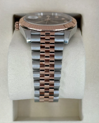 Datejust Assemblato (100) 36mm 126231 Bicolore con quadrante color cioccolato e diamanti