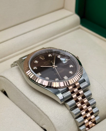 Datejust Assemblato (100) 36mm 126231 Bicolore con quadrante color cioccolato e diamanti