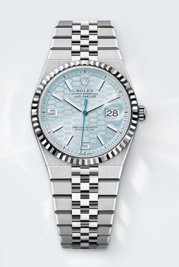 Land-Dweller geassembleerd 36mm 127234 roestvrij staal, vlakke Jubilee-ijsblauwe wijzerplaat