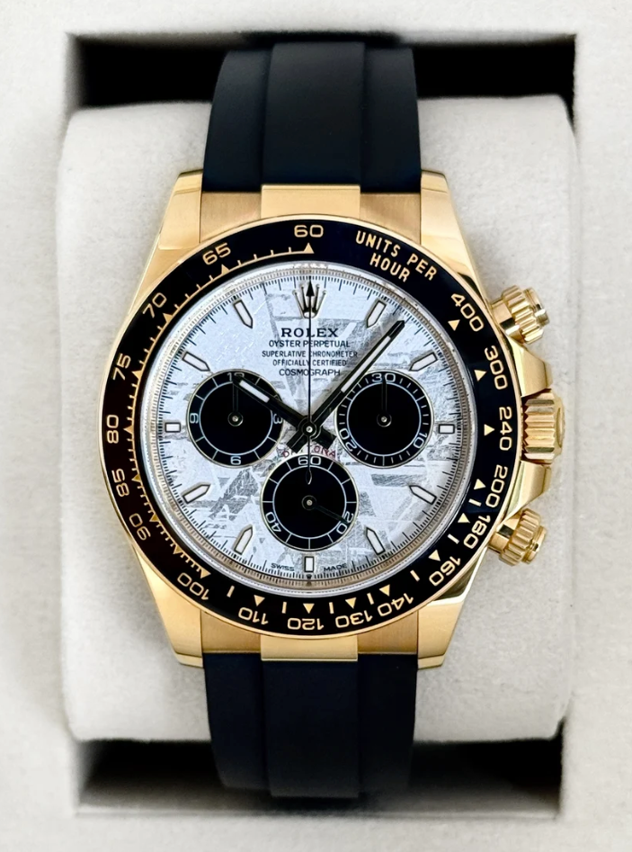 Daytona assemblée 40mm 126518LN cadran météorite plaqué jaune Oysterflex