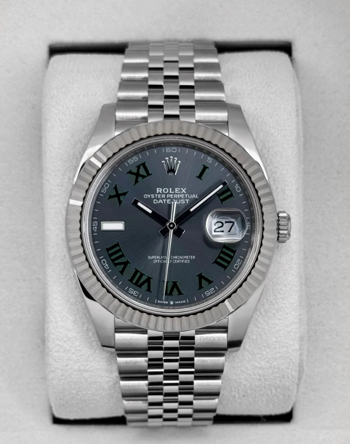 Datejust Montiert (100) 41mm 126334 Jubilee Wimbledon-Zifferblatt
