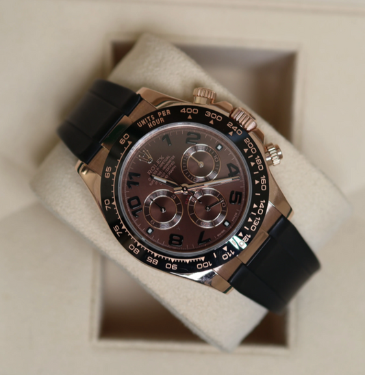 Daytona Assembled (100) 40mm 116500LN Chocolate Arabic Dial rose Gold-plated steel Dial