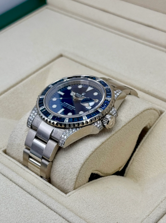 2020 Submariner (100) 40mm 116659SABR Weißgoldplattiertes blaues Zifferblatt 