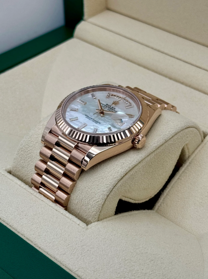 Day-Date Assembled 40mm 228235 Rose Gold Mother Of Pearl Diamond Dial