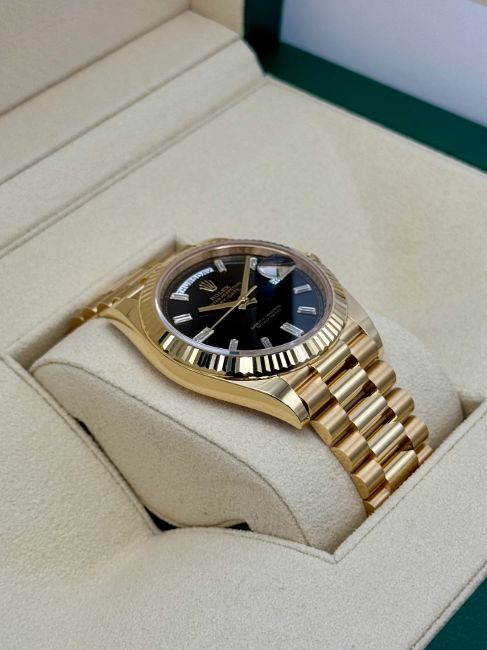 Day-Date Assembled 40mm 228238 Black Diamond Baguette Dial