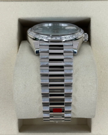 NEW 2025 Day-Date Assembled 40mm 228396TBR Ice Blue Diamond Baguette Dial