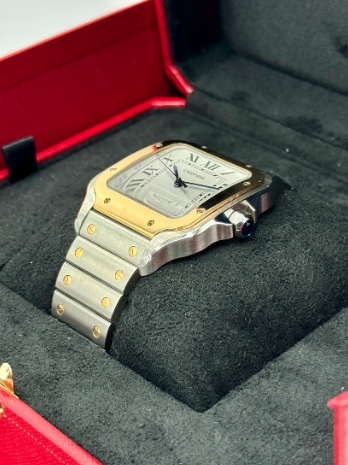 Santos 39.8mm W2SA0009 Two-Tone White Dial