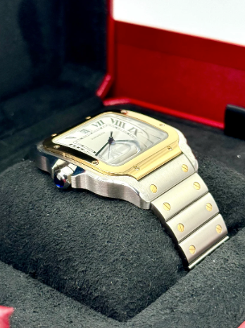 Santos 39.8mm W2SA0009 Two-Tone White Dial