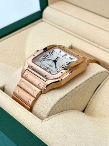 Santos 39.8mm WGSA0018 Rose Gold White Dial