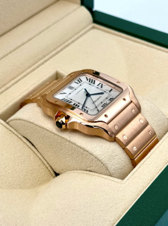Santos 39.8mm WGSA0018 Rose Gold White Dial
