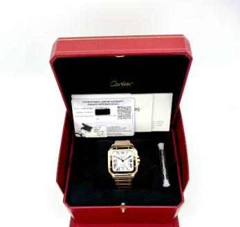 Santos 39.8mm WGSA0018 Rose Gold White Dial