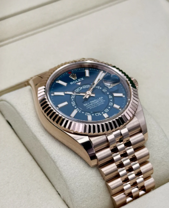 NUEVO 2025 Sky-Dweller Montado 42mm 336935 Oro Rosa Jubilee Esfera Azul