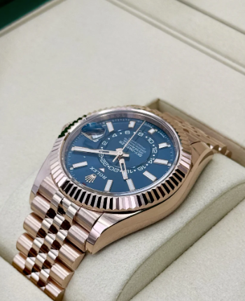 NUEVO 2025 Sky-Dweller Montado 42mm 336935 Oro Rosa Jubilee Esfera Azul
