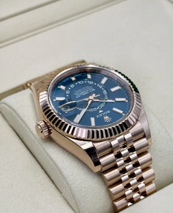 NUEVO 2025 Sky-Dweller Montado 42mm 336935 Oro Rosa Jubilee Esfera Azul