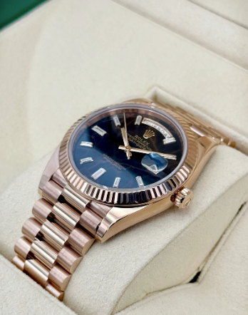 Day-Date Assembled 40mm 228235 Rose Gold-plated Eisenkiesal Baguette Dial