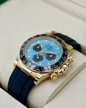Nuovo Daytona 2025 Assemblato (100) 40mm 126500LN Oysterflex Quadrante Oro Tiffany Blu