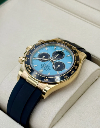 Nuovo Daytona 2025 Assemblato (100) 40mm 126500LN Oysterflex Quadrante Oro Tiffany Blu