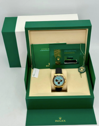 Nuovo Daytona 2025 Assemblato (100) 40mm 126500LN Oysterflex Quadrante Oro Tiffany Blu