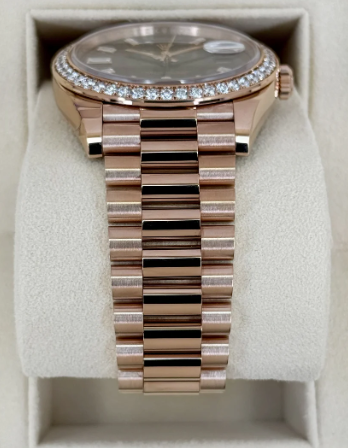 Day-Date Assembled 40mm 228345RBR Rose Gold Chocolate Diamond Dial