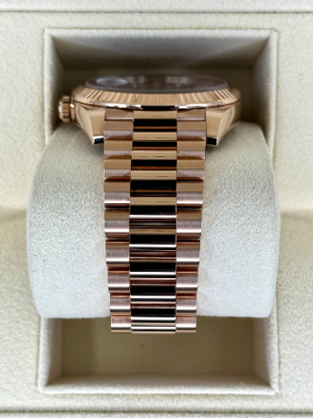 NEW 2025 Day-Date Assembled 40mm 228235 Rose Gold Chocolate Baguette Dial