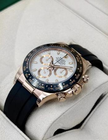 Daytona 2025 Assemblato 40mm 116515LN Oro rosa Cinturino Oysterflex Quadrante bianco