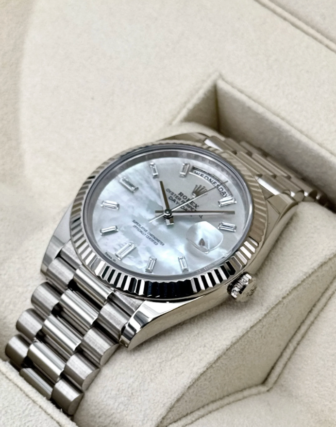 Day-Date Assembled 40mm 228239 Presidential White Gold MOP Diamond Dial