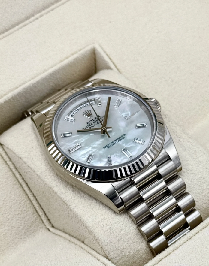 Day-Date Assembled 40mm 228239 Presidential White Gold MOP Diamond Dial