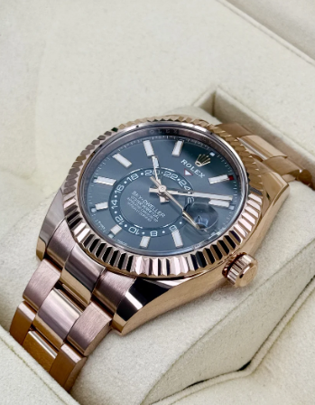 Sky-Dweller Monterad 42mm 326935 Roséguld Oyster Rodiumtavla