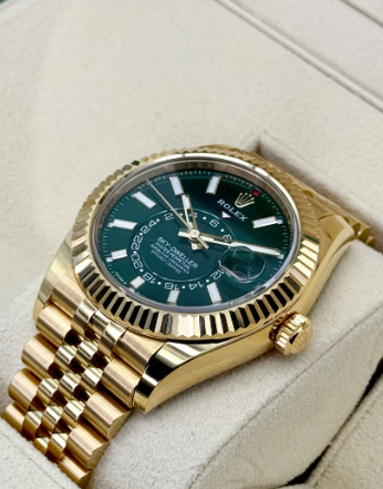 Sky-Dweller Montado 42mm 336938 Oro Amarillo Jubilee Esfera Verde
