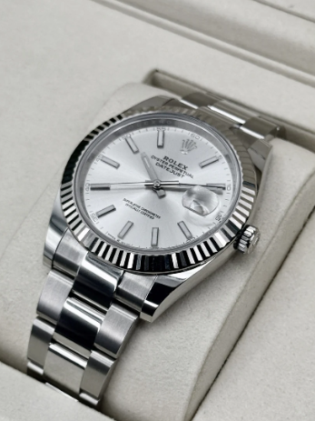 NIEUWE 2026 Datejust Geassembleerd (100) 41mm 126334 Roestvrijstalen Oyster Zilveren Wijzerplaat