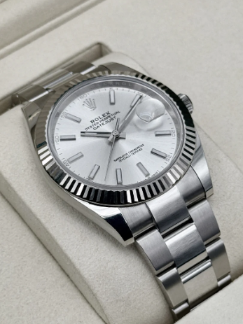 NIEUWE 2026 Datejust Geassembleerd (100) 41mm 126334 Roestvrijstalen Oyster Zilveren Wijzerplaat