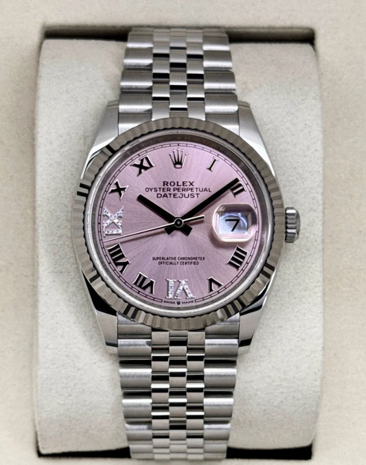 Datejust Assembled (100) 36mm 126234 Stainless Steel Jubilee Pink Diamond Dial