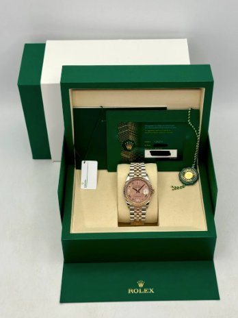 Datejust samengesteld (100) 36 mm 126231 tweekleurige Jubilee-horloge met roségouden diamanten wijzerplaat